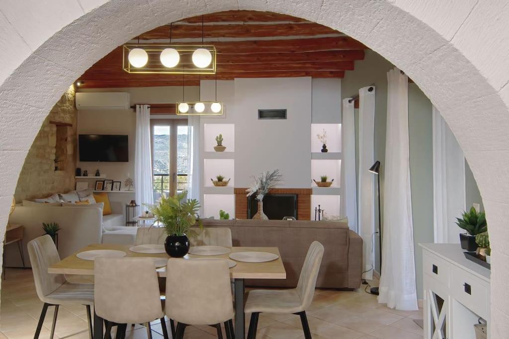 Stone Villa Halepa With Panoramic View. Neon Khorion  Exterior foto