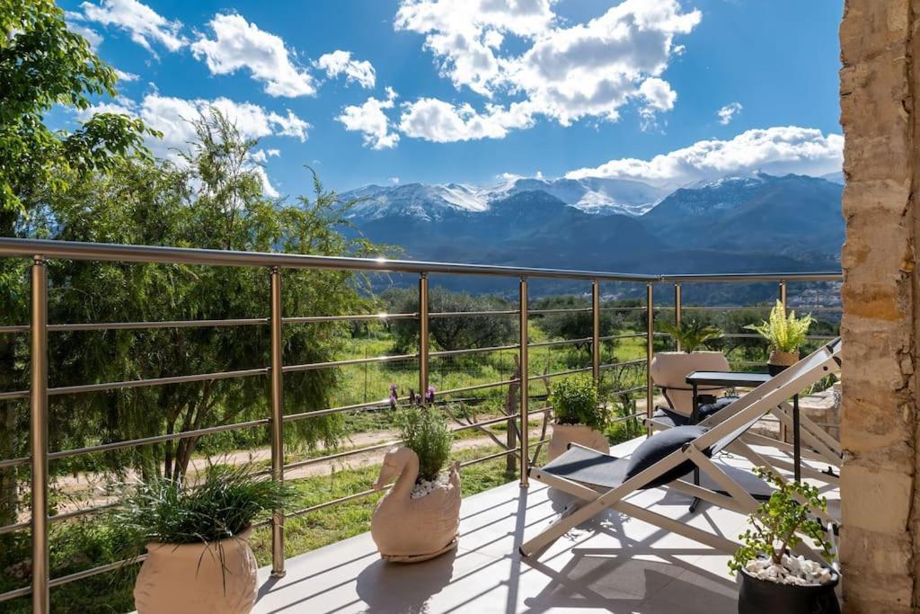 Stone Villa Halepa With Panoramic View. Neon Khorion  Exterior foto