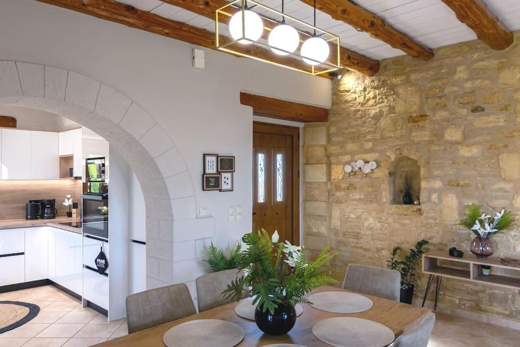 Stone Villa Halepa With Panoramic View. Neon Khorion  Exterior foto