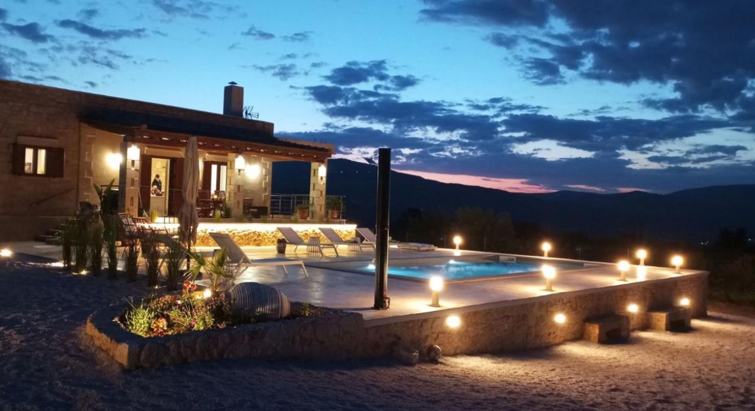 Stone Villa Halepa With Panoramic View. Neon Khorion  Exterior foto